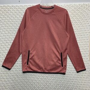 Champion Sweatshirt Mens Sz S Red Solid Crewneck Long Sleeves Polyester